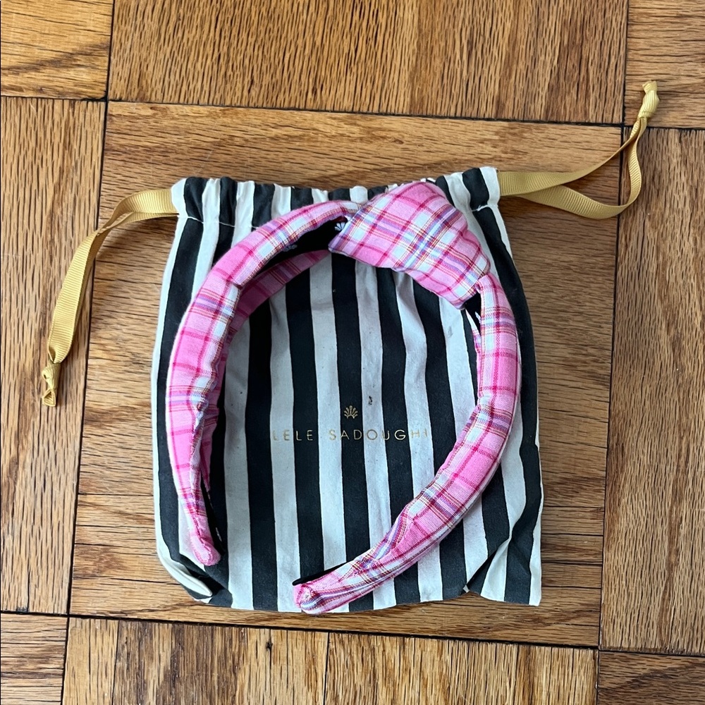 Pink plaid headband — Lele sadoughi